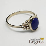 Bijou Bague or blanc et sa pierre Lapis Lazuli : commande spéciale joaillerie legros bijouterie