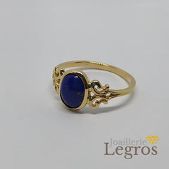 Bijou Bague or Jaune et sa pierre Lapis Lazuli joaillerie legros bijouterie