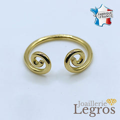 Bijou Bague ouverte minimaliste spirales Or jaune 18 carats joaillerie legros bijouterie