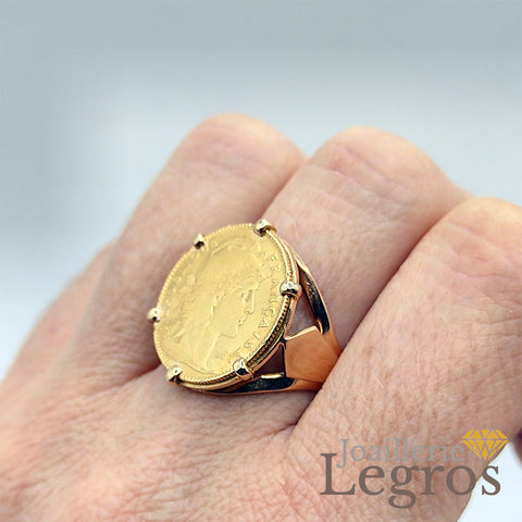 Bague pièce Marianne 10F or 18 carats pièce droite – Joaillerie
