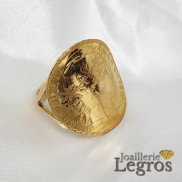 Bague Louis D Or 20 Francs Or 18 Carats Artisanale Unique Bague Louis D Or 20 Francs Or 18 Carats Artisanale Unique