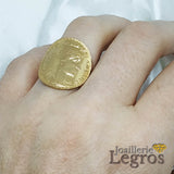 Bijou Bague pièce de monnaie Marianne en or jaune 18 carats joaillerie legros bijouterie