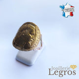 Bijou Bague pièce de monnaie 20 F Marianne ou Napoléon en or 18 carats joaillerie legros bijouterie