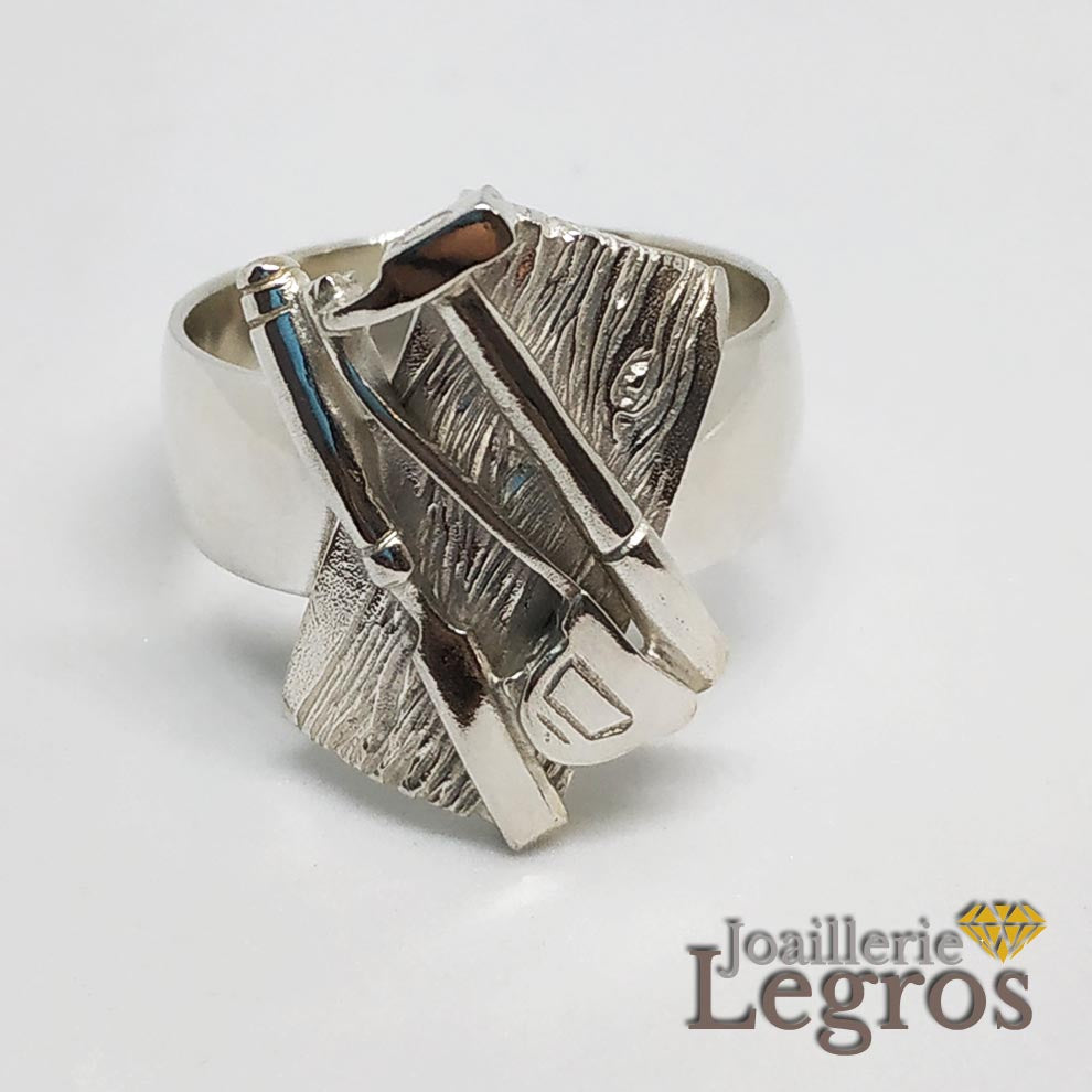 Bijou Bague Outils Menuisier en argent 925 joaillerie legros bijouterie