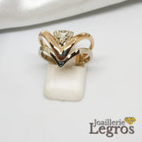 Bijou Bague Triangulaire Diamant Or Rose et Or Blanc 18 carats joaillerie legros bijouterie