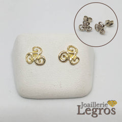 Bijou Boucles d'oreilles Triskel or jaune OU or blanc 18 carats joaillerie legros bijouterie
