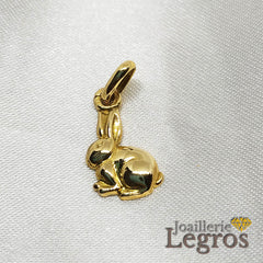 Bijou Pendentif Lapin en or jaune 18 carats joaillerie legros bijouterie