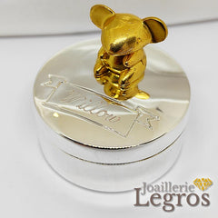 Bijou Boîte à dent de lait personnalisée avec Prénom : Petite souris assise joaillerie legros bijouterie