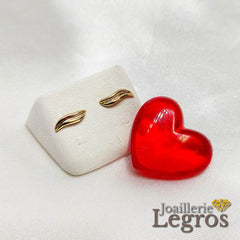Bijou Boucles d'oreilles petites vagues godronnées en Or jaune 18 carats joaillerie legros bijouterie