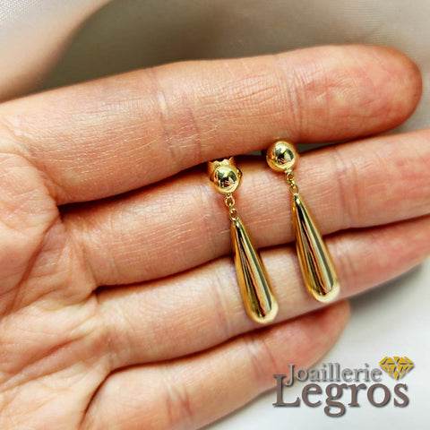 Boucles d'oreilles pendants en or jaune 18 carats