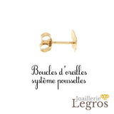 Bijou Boucles d'oreilles enfant Licorne or jaune 18 carats joaillerie legros bijouterie
