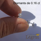 Bijou Boucles d'oreilles puce en or blanc 18 carats avec diamants joaillerie legros bijouterie