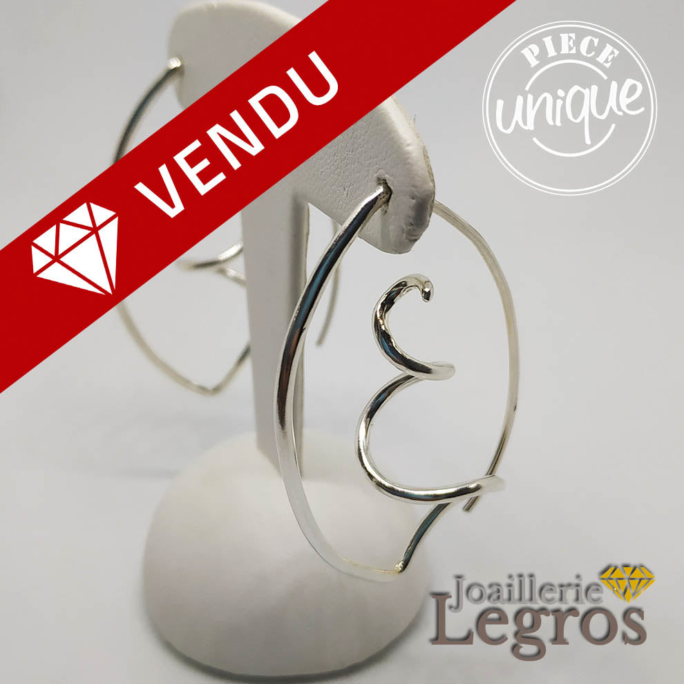Bijou Boucles d'oreilles spirales en argent 925 joaillerie legros bijouterie
