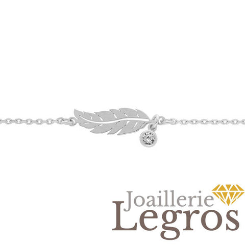 Bijou Bracelet plume argent 925 et son oxyde joaillerie legros bijouterie