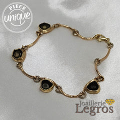 Bijou Bracelet Or jaune blanc rose 18 carats et tranches de tourmaline joaillerie legros bijouterie