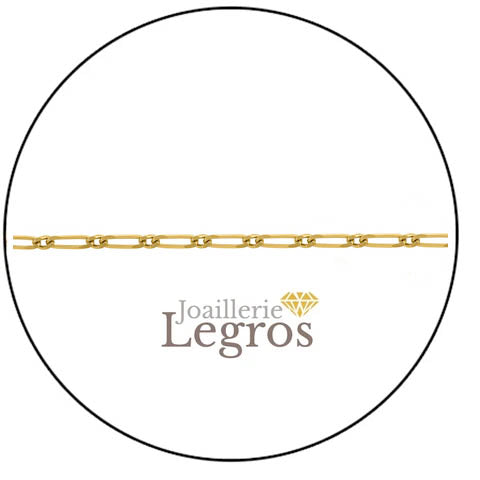 Bijou Chaine en or jaune maille figaro alternée cheval alternée [de 2,80g à 10,78g] joaillerie legros bijouterie