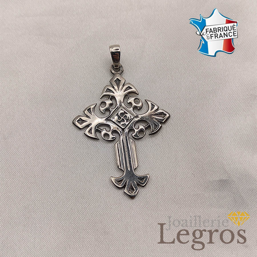 Bijou Croix Basque Stylisée Pays Basque Argent 925 joaillerie legros bijouterie