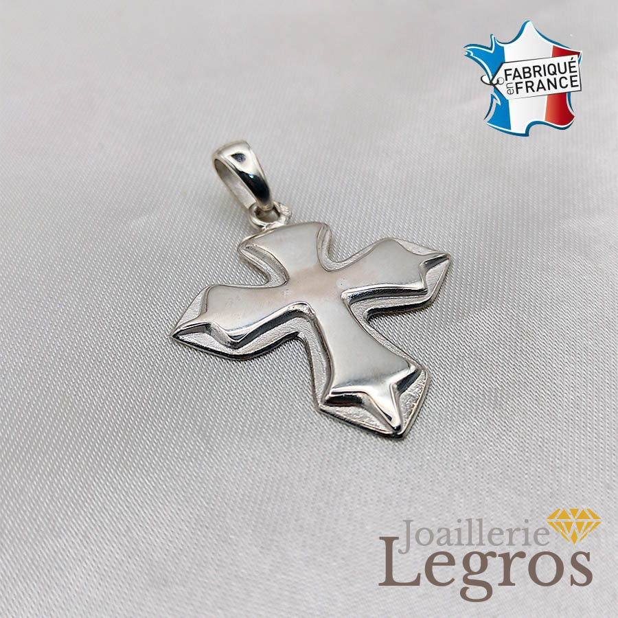 Bijou Croix style Gothique pendentif Argent 925 joaillerie legros bijouterie