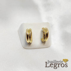 Bijou Boucles d'oreilles demi créoles en Or jaune 18 carats joaillerie legros bijouterie