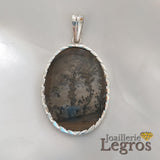 Bijou Jaspe paysage pendentif cerclage en argent 925 joaillerie legros bijouterie