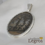 Bijou Jaspe paysage pendentif cerclage en argent 925 joaillerie legros bijouterie