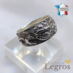 Bijou Bague Lion des neiges tibétain animal légendaire du Tibet en argent 925 joaillerie legros bijouterie