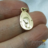 Bijou Médaille de la vierge Marie en or jaune 18 carats forme poire joaillerie legros bijouterie
