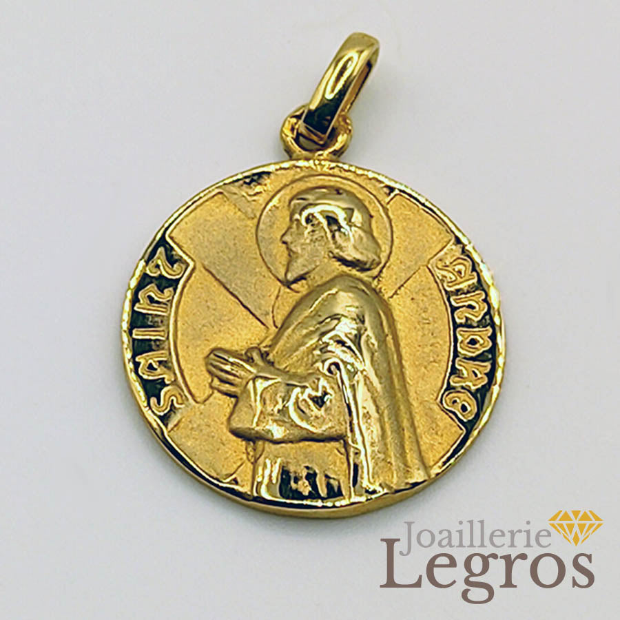 Bijou Médaille Saint André pendentif or jaune 18 carats joaillerie legros bijouterie