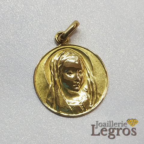 Bijou Médaille de la vierge Marie en Or jaune 18 carats joaillerie legros bijouterie