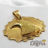 Bijou Pendentif Aigle tête d'aigle en or jaune 18 carats joaillerie legros bijouterie