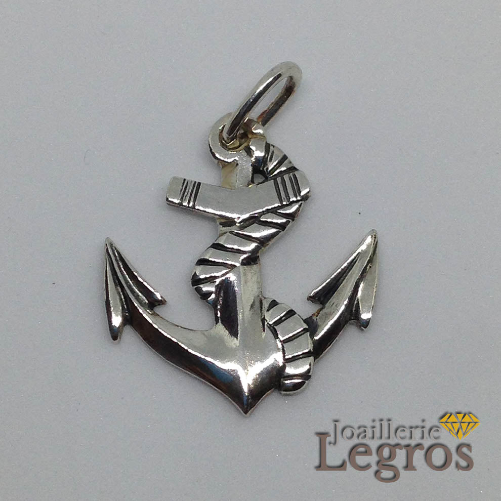 Bijou Pendentif Ancre Homme en Argent 925 joaillerie legros bijouterie