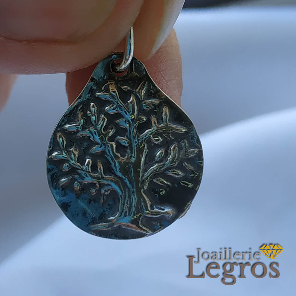 Bijou Médaille Pendentif Arbre de vie en argent 925 joaillerie legros bijouterie