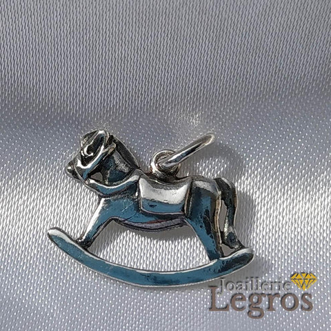 Bijou Pendentif cheval à bascule en argent joaillerie legros bijouterie
