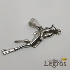 Bijou Pendentif Plongeur en argent bijoux plongée sous marine joaillerie legros bijouterie
