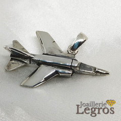 Bijou Pendentif Avion de chasse en argent 925 joaillerie legros bijouterie