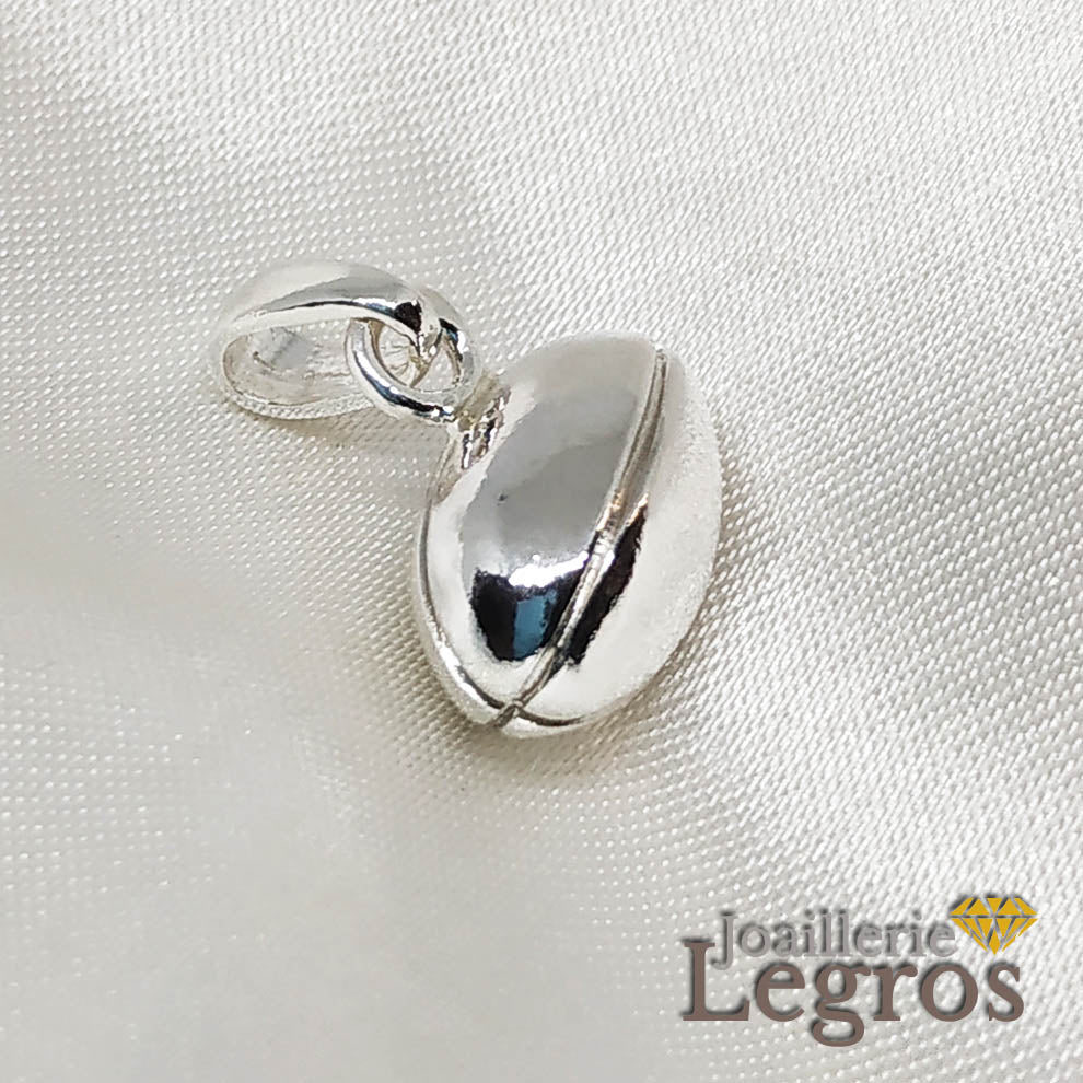 Bijou Pendentif ballon de rugby en argent 925 (grand modèle) joaillerie legros bijouterie