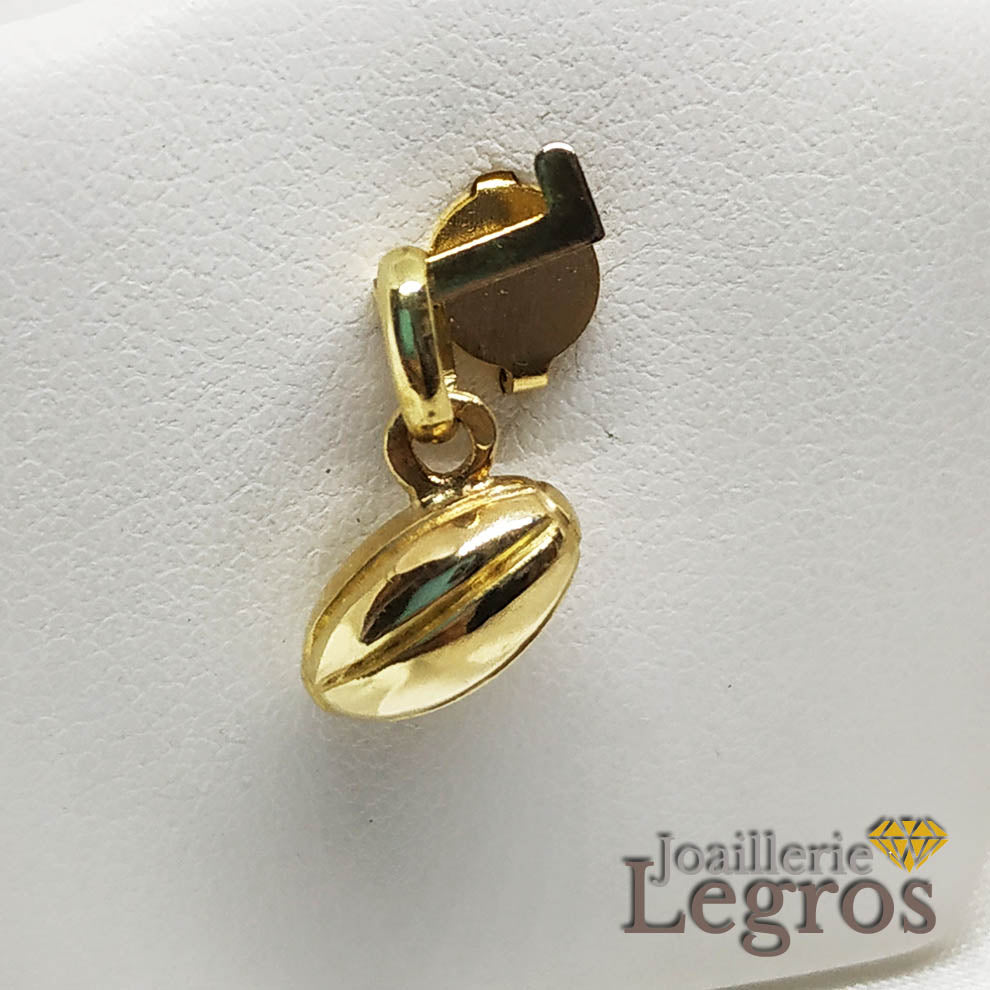 Bijou Pendentif ballon de rugby en or 18 carats (petit modèle) joaillerie legros bijouterie