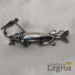 Bijou Pendentif Poisson Brochet Argent 925 en 3D joaillerie legros bijouterie