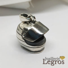 Bijou Pendentif casque de moto en argent 925 joaillerie legros bijouterie