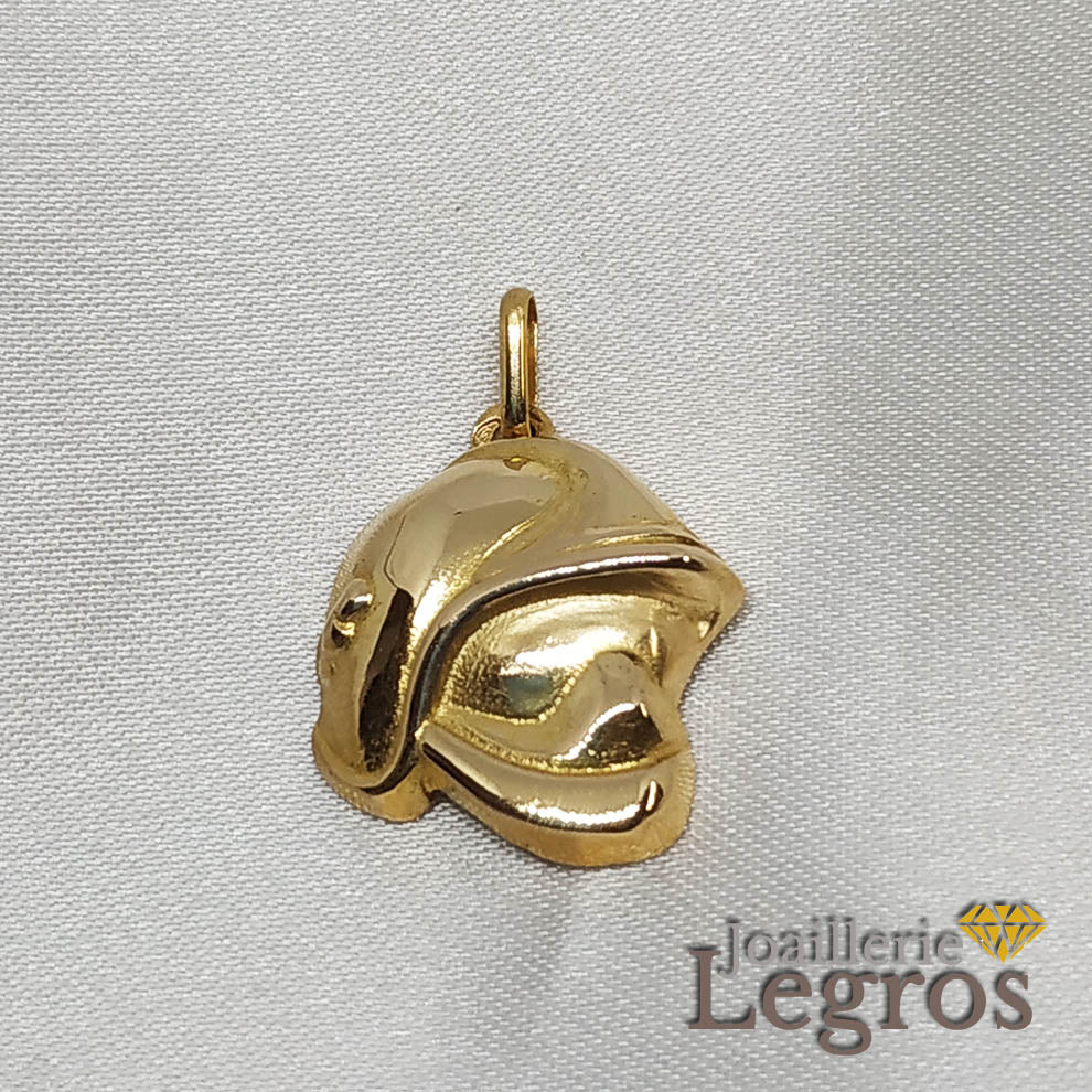 Bijou Pendentif casque pompier en or jaune 18 carats joaillerie legros bijouterie
