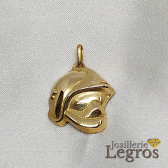 Bijou Pendentif casque pompier en or jaune 18 carats joaillerie legros bijouterie