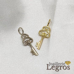 Bijou Pendentif clef Or jaune ou Or blanc 18 carats joaillerie legros bijouterie