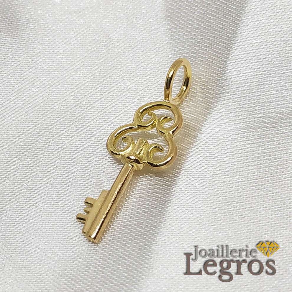 Bijou Pendentif clef Or jaune ou Or blanc 18 carats joaillerie legros bijouterie