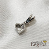 Bijou Pendentif coeur diamant en Or blanc 18 carats joaillerie legros bijouterie