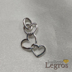 Bijou Pendentif 3 coeurs en fil d'or jaune ou blanc petit modèle joaillerie legros bijouterie