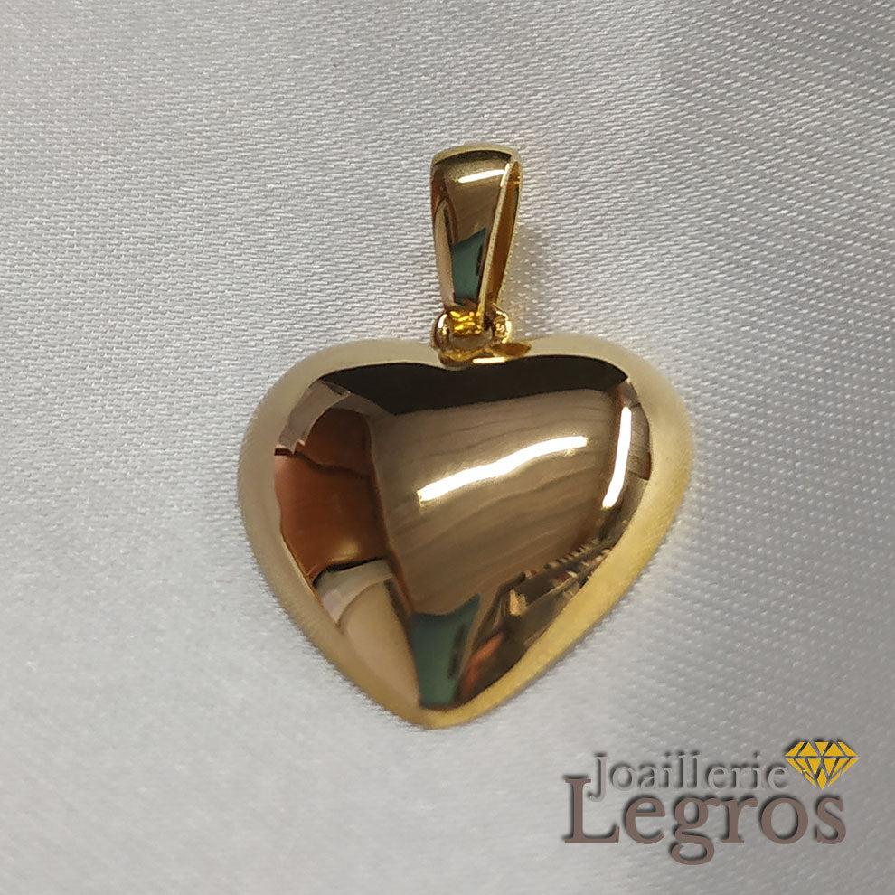 Bijou Pendentif Coeur Or jaune 18 carats joaillerie legros bijouterie