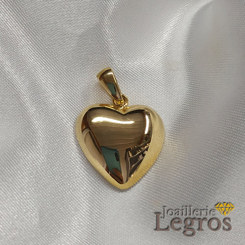 Pendentif Cœur Or jaune bombé 18 carats – Joaillerie Legros