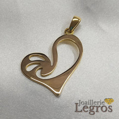 Bijou Pendentif coeur découpé en or jaune 18 carats joaillerie legros bijouterie