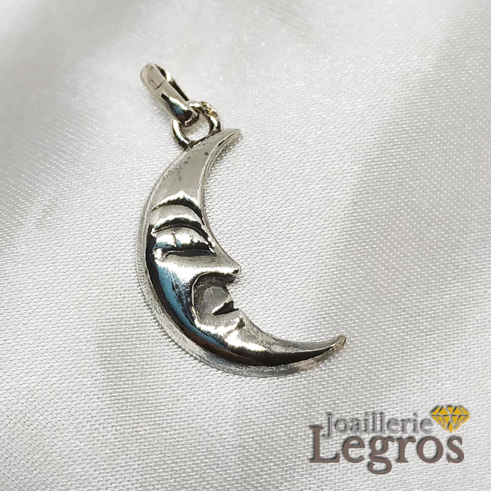 Bijou Pendentif croissant de lune argent 925 joaillerie legros bijouterie