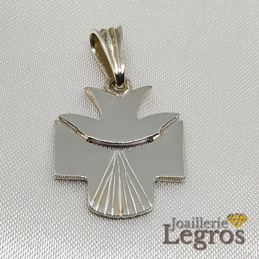 Bijou Pendentif croix protestante Huguenote en argent 925 joaillerie legros bijouterie